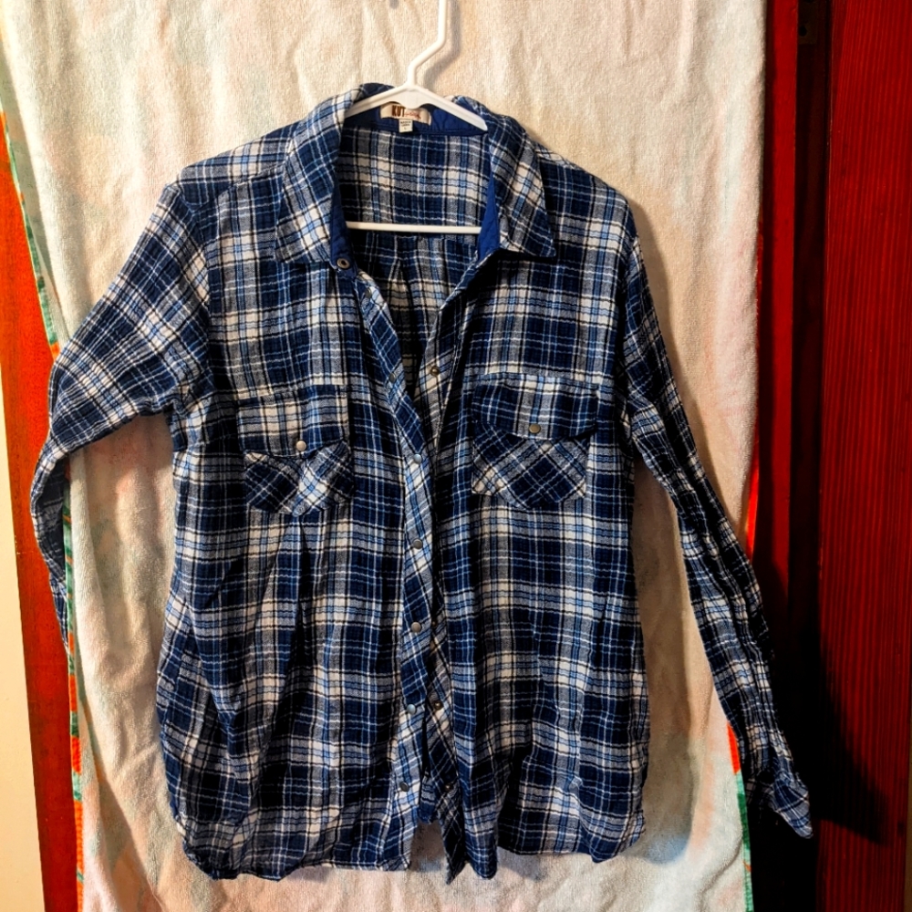Kut from the Cloth Blue Plaid Blouse